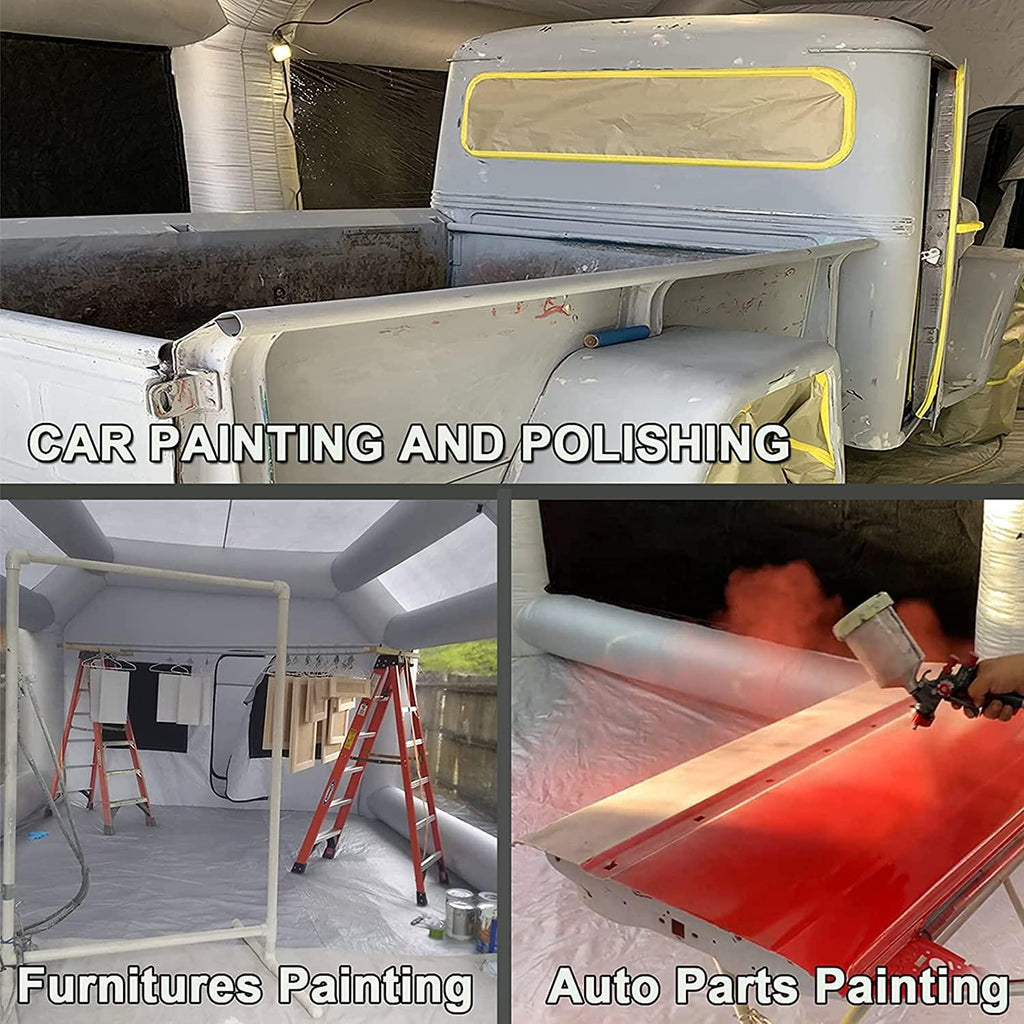 33X16.5X13FT Inflatable Spray Paint Booth Tent Professional Car Workstation for Repair Shops Portable Auto Paint Booth - flapkwan