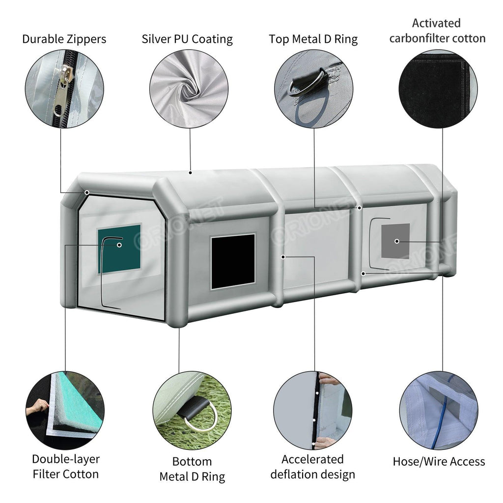 Inflatabale Spray Paint Booth Portable Paint Tent with Multilayer Filter - flapkwan